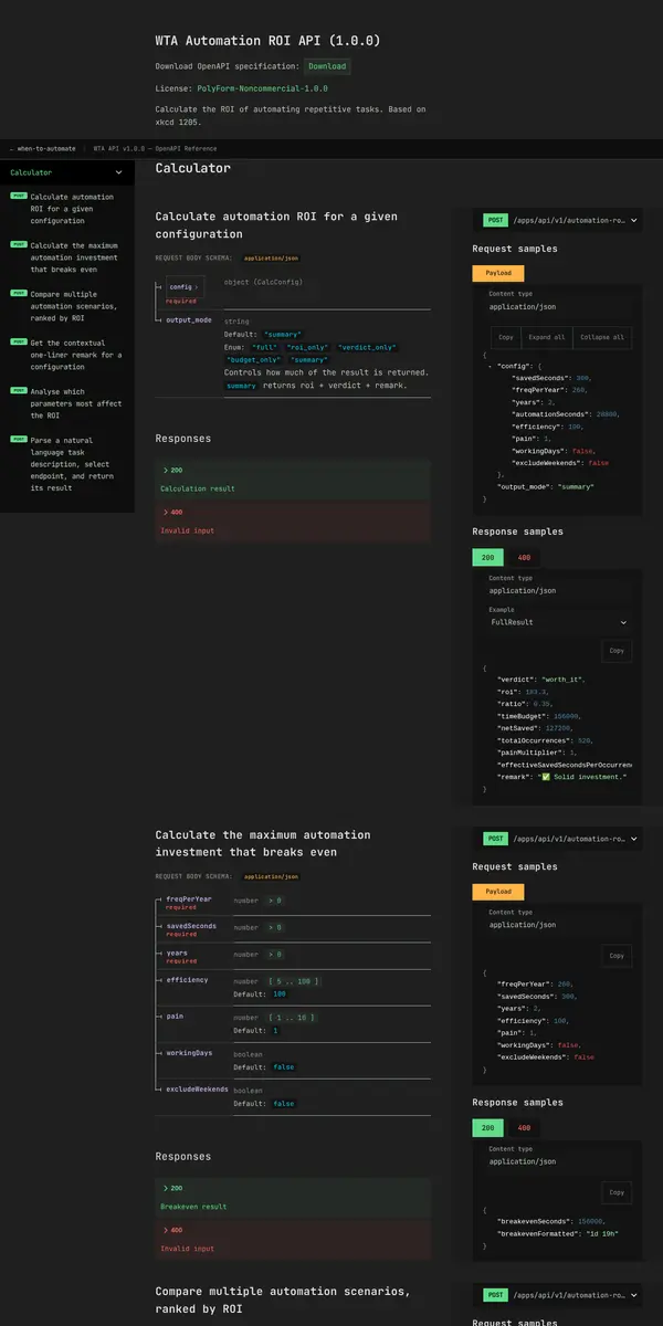 ReDoc three-panel API reference