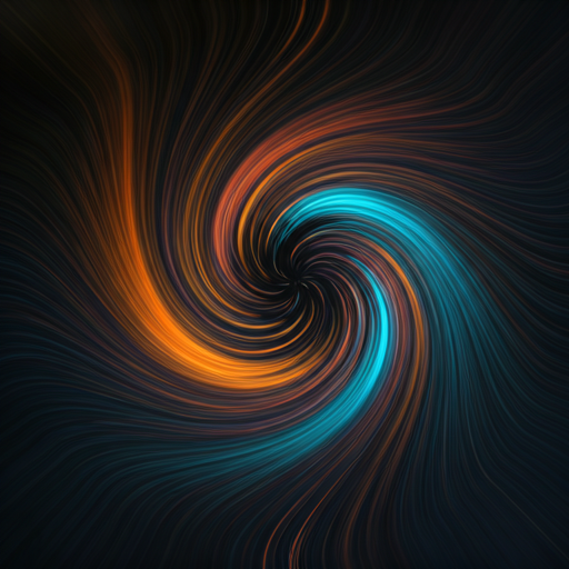 Vibrant swirling data energy streams